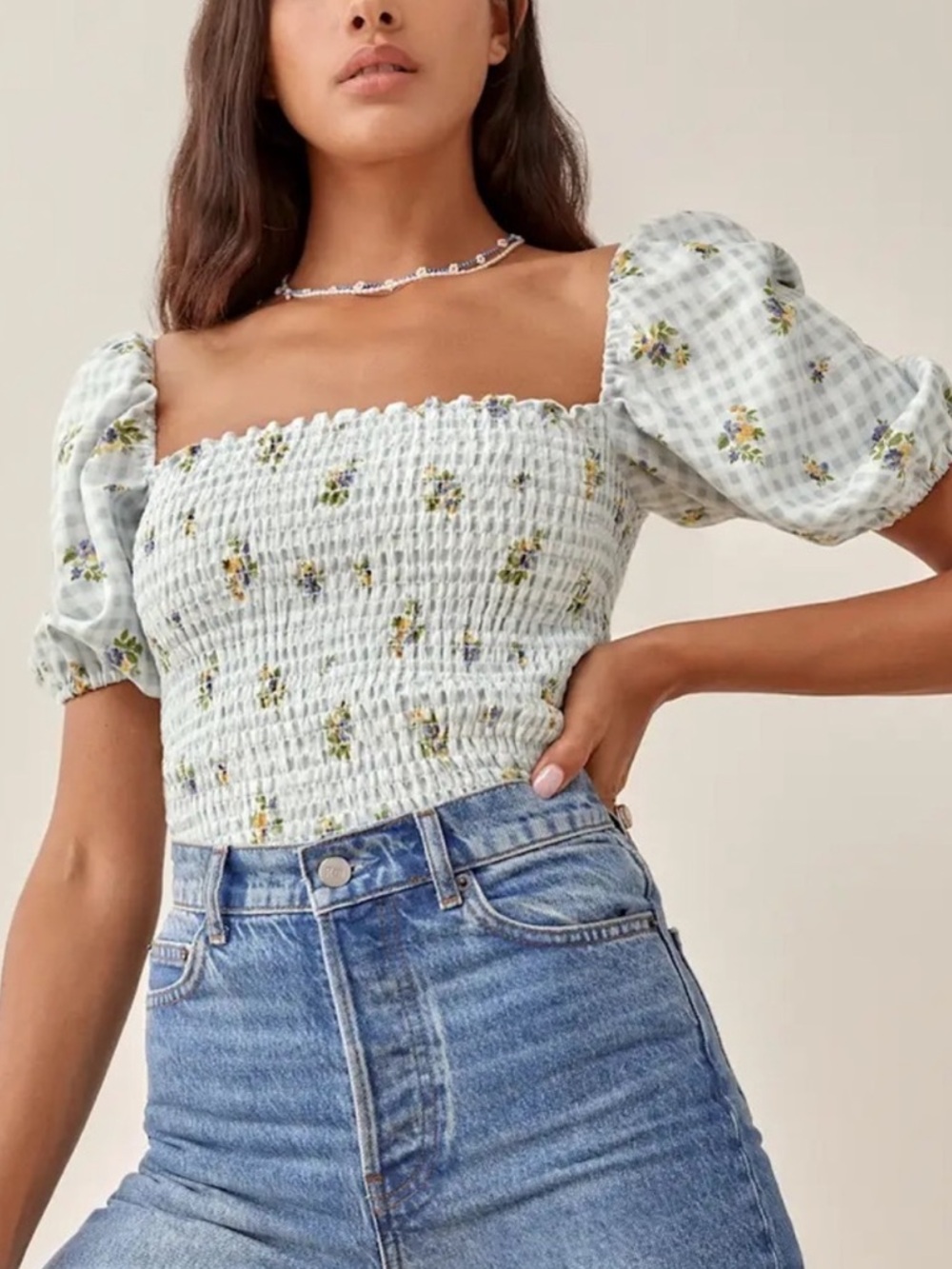 Reformation Mulberry Linen Top